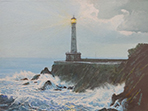 Celso Martínez Naves »Faro 5«, 2026, Öl auf Leinwand, 30 x 40 cm