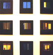 9 Fensterbilder, 1991, Öl auf Hartf.  je 34 x 30 cm