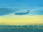 Aeropuerto (Landeanflug) 4, 2012, Öl auf Leinwand, 30 x 40 cm