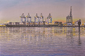 Hafen (Bremen), 2015, Öl auf Leinwand, 40 x 60 cm