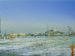 Bremer Hafenkante, 2006, Öl auf Lw. 30 x 40 cm