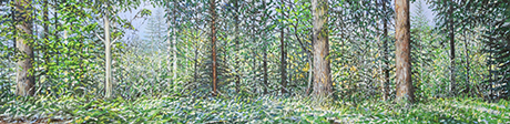 Sternwald 1, 2019, Öl auf Leinwand, 30 x 120 cm