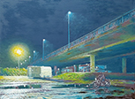 Autovía, 2022, Öl auf Leinwand, 30 x 40 cm